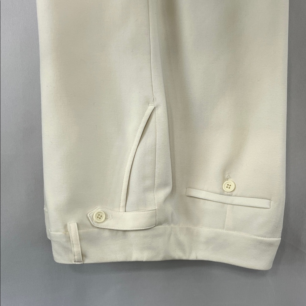 Larry Levine Stretch Elegant Cream Trousers - Size 8 - Picture 6 of 10